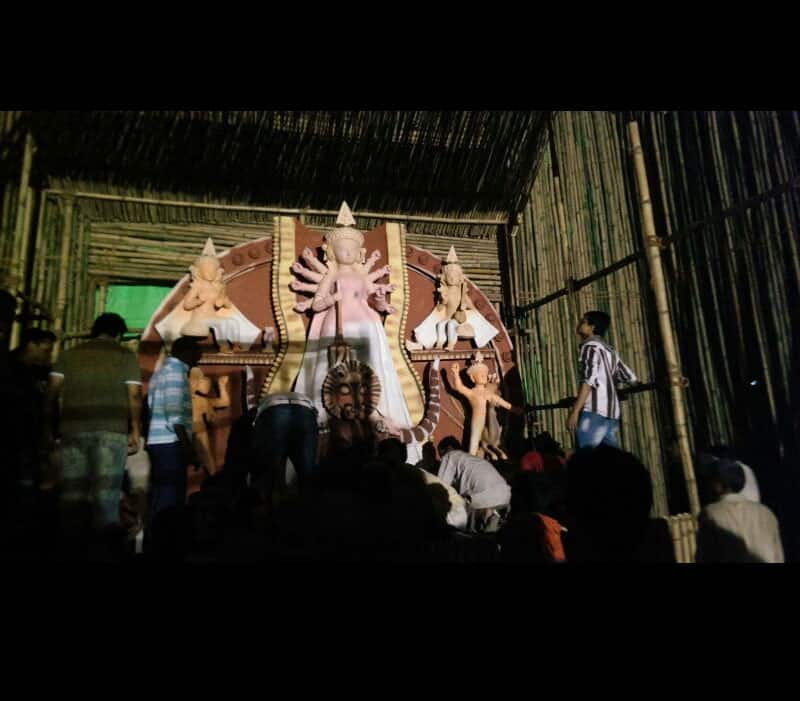 Durga being taken to a Puja Pandal in Delhi pic - Aparna Mudi