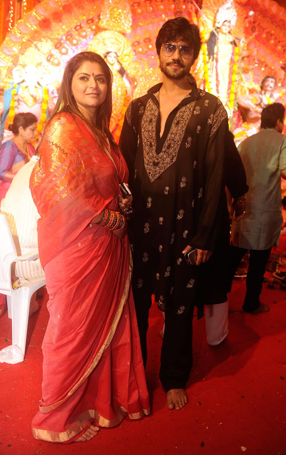 Gaurav Chopraa and Pragati Mehra too were seen at the same Durga pandal. Pic Courtesy: DNA