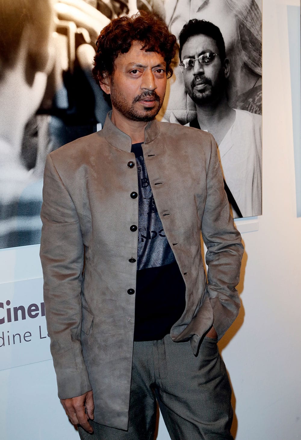 Irrfan Khan poses for photographers as he arrives for Extravagant India!, the international Indian Film Festival in Paris.