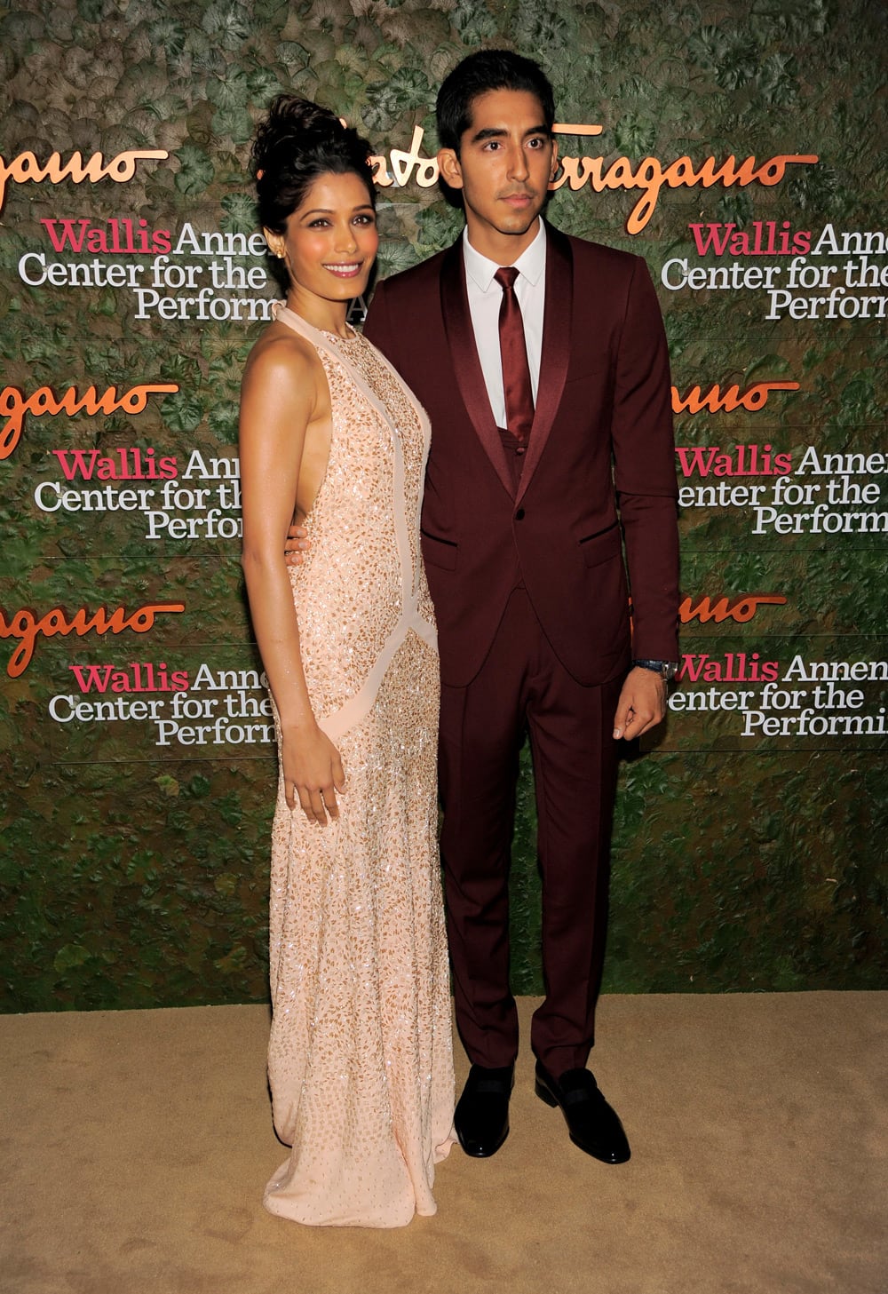 Actors Dev Patel and Freida Pinto arrive at the Wallis Annenberg Center for the Performing Arts Inaugural Gala in Beverly Hills, Calif. 