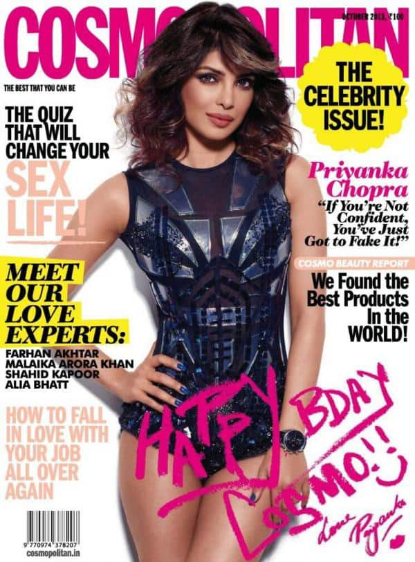 Priyanka Chopra graces the cover page of the Cosmopolitan October 2013 issue.