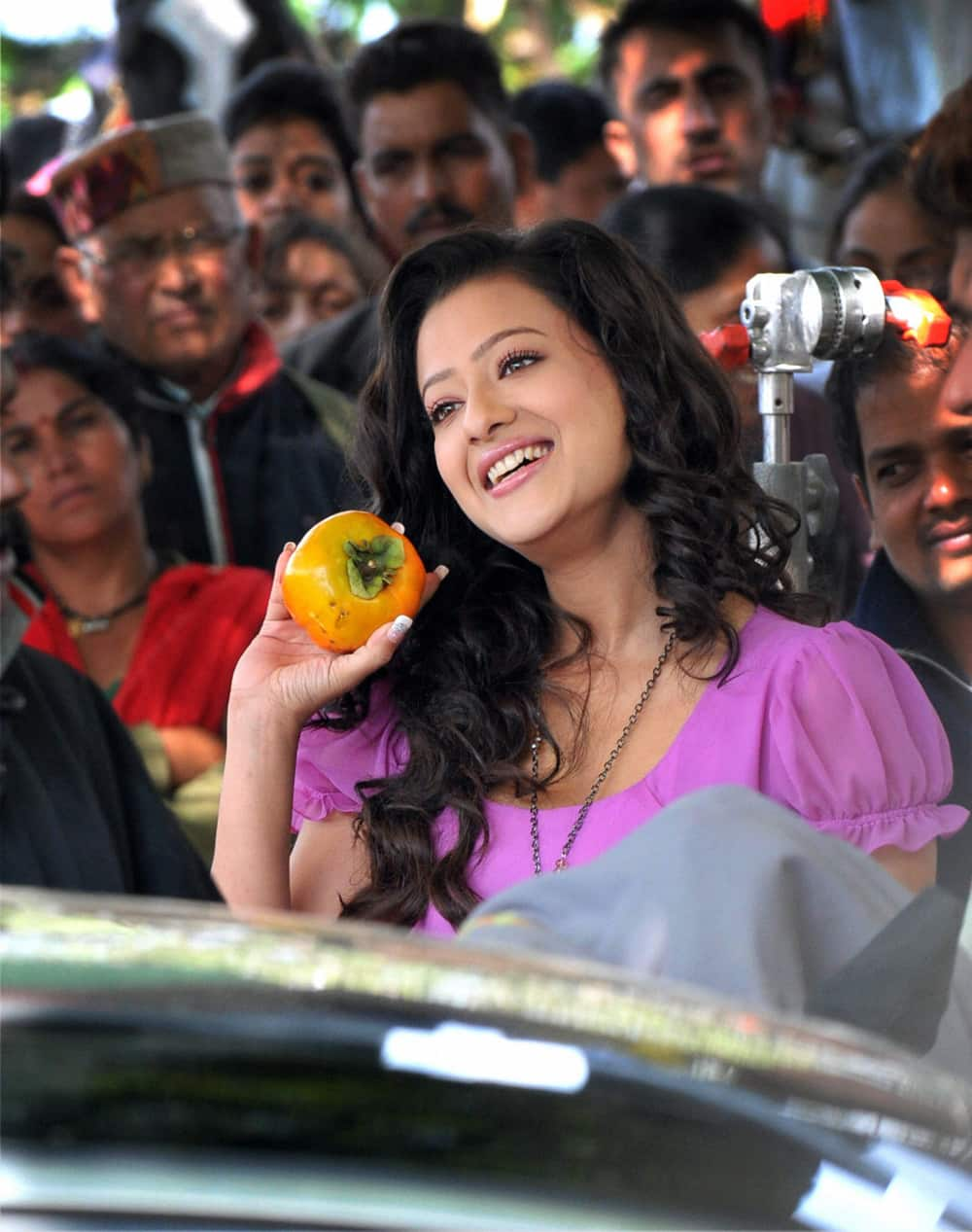 South Indian actress Madalasa Sharma during the shooting of her film 'Samrat and Co.' in Shimla.