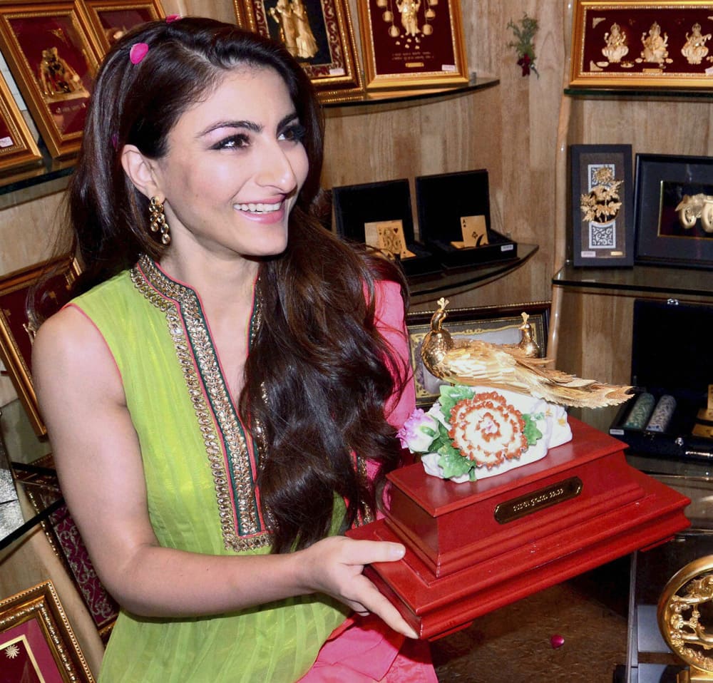 Soha Ali Khan during a promotional event in Mathura.