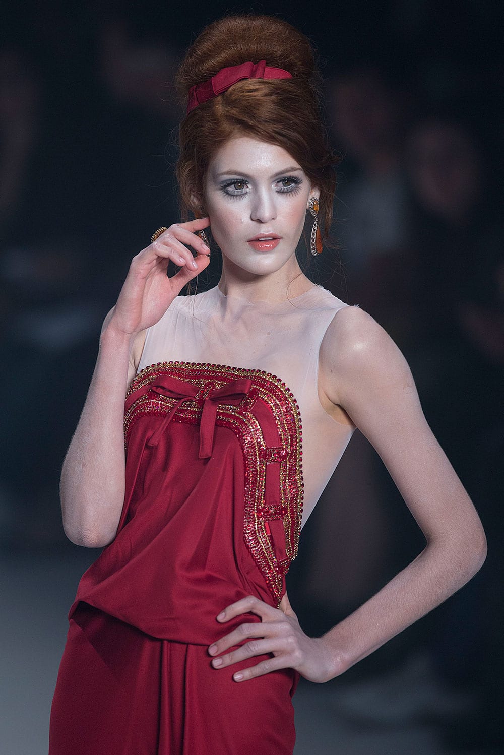 A model wears a creation from Samuel Cirnansck winter collection during the Sao Paulo Fashion Week.