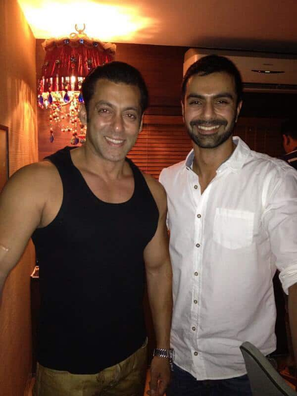 Salman Khan at a Diwali Party. Salman is seen here with Ameesha Patel's brother Ashmit. Pic Courtesy: Pinkvilla