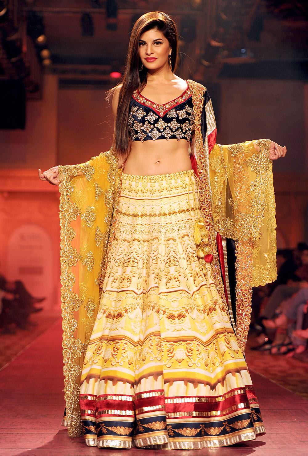 Jacqueline Fernandez on ramp for designer Nivedita Saboo during ABIL Pune Fashion Week 2013 at Westin hotel in Pune.  Pic Courtesy: DNA