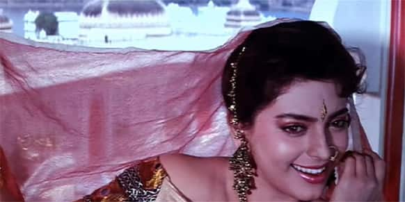 Juhi played the role of a runaway South Indian girl who loses her heart to a North Indian boy in 'Hum Hain Rahi Pyaar Ke'.	