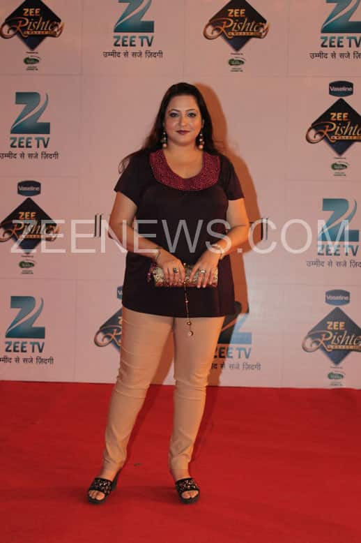 Surbhi Tiwri on the Red Carpet of Zee Rishtey Awards.