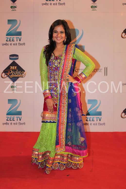 Roopal Tyagi on the Red Carpet of Zee Rishtey Carpet.