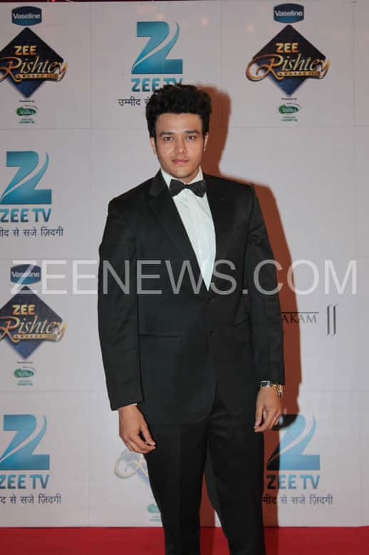 Aniruddh Dave on the Red Carpet of Zee Rishtey Awards.