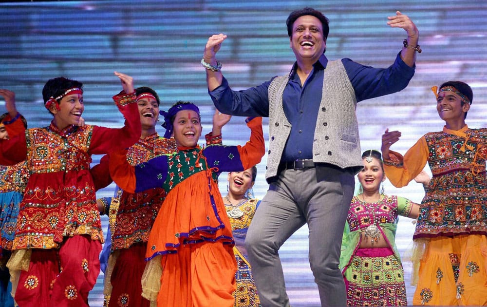 Actor Govinda performs at Vasant Bal Mohotsav in Mumbai.