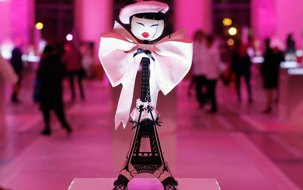 A creation designed by Chantal Thomass displayed at the Petit Palais, in Paris.