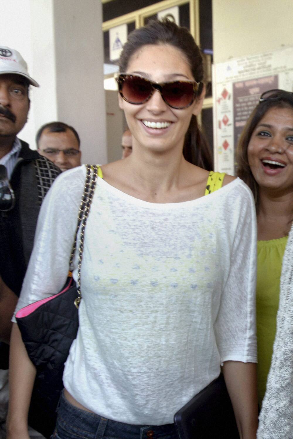 Bruna Abdullah arrive at Jodhpur Airport to attend a program in Jodhpur.