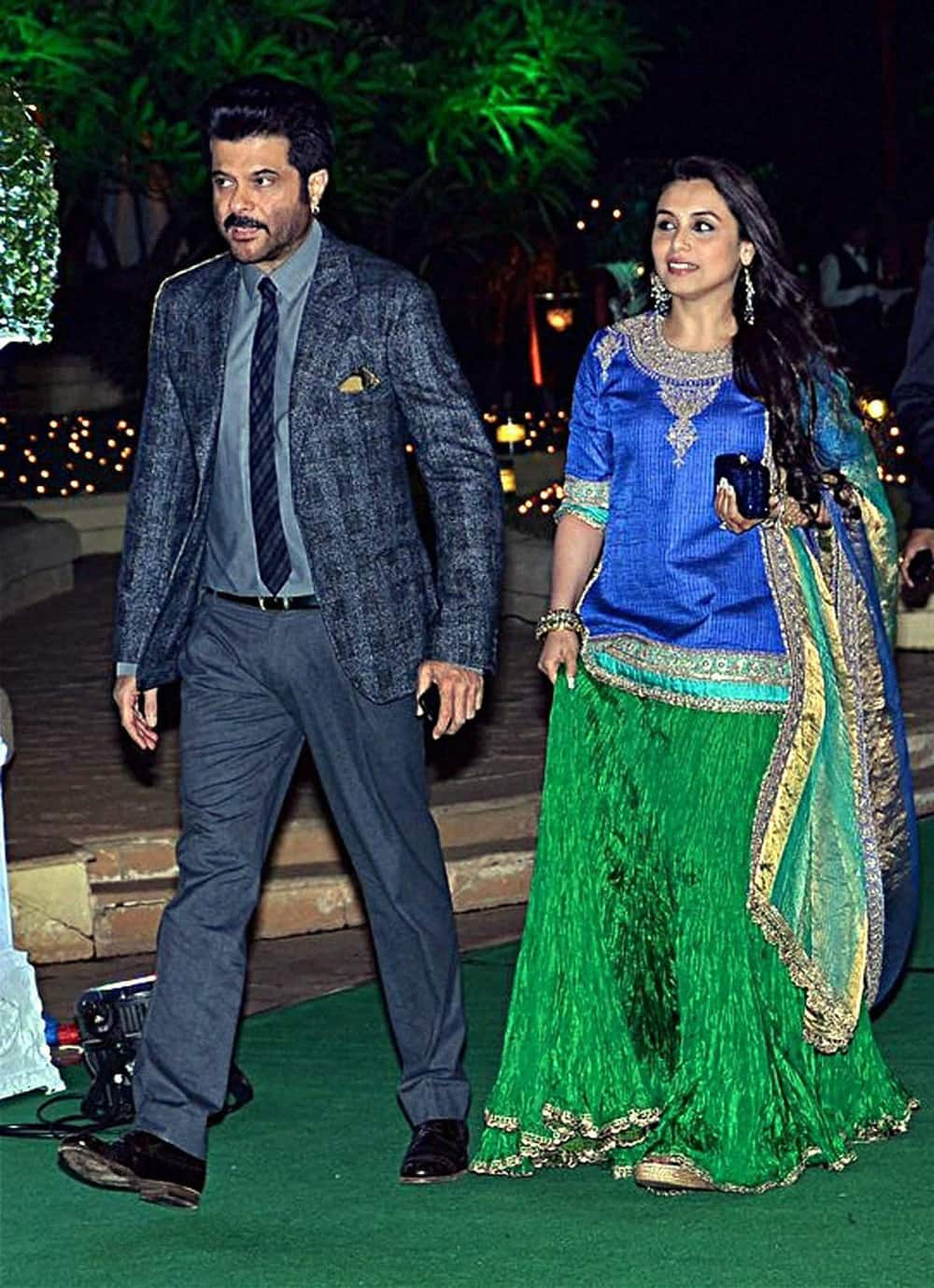 Rani Mukherji and Anil Kapoor at the wedding reception of Mahesh Bhatt's son Vishesh Bhatt in Mumbai.