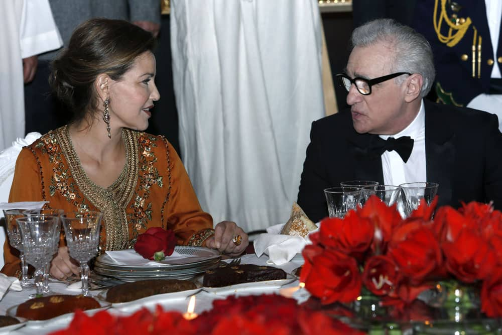 Morocco's Princess Lalla Meryem, left, sister of King Mohammed VI, chats with U.S. film director Martin Scorsese, who is serving as jury president of the Marrakech International Film Festival.