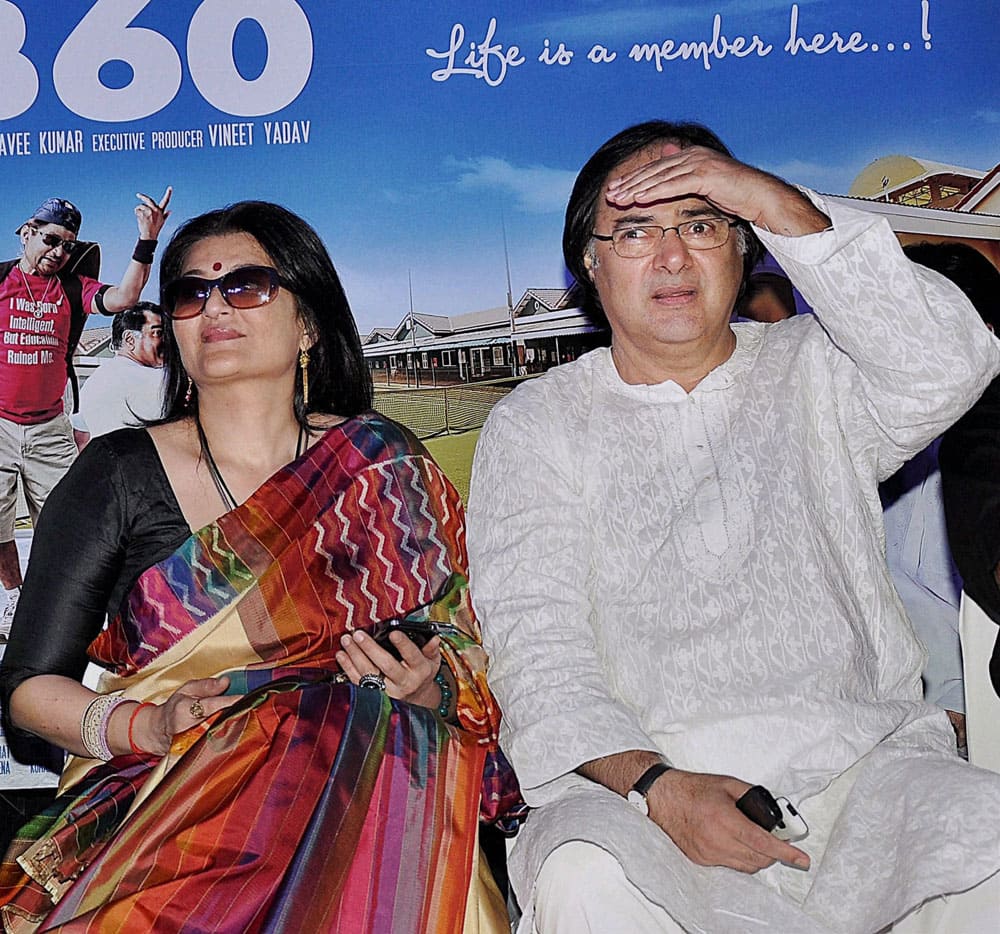 Bollywood actors Sarika and Farooque Sheikh during a press conference in Mumbai.