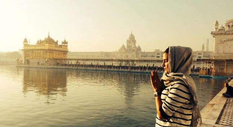 Spotted: Neha Dhupia at Golden Temple. Pic Courtesy: twitter