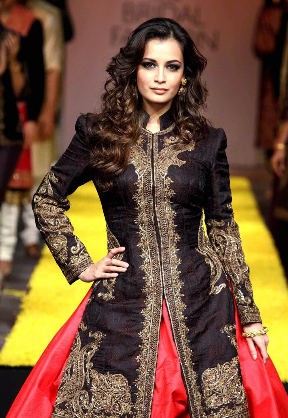 Bollywood actress Dia Mirza at the ramp during the India Bridal Fashion Week 2013 in Mumbai.