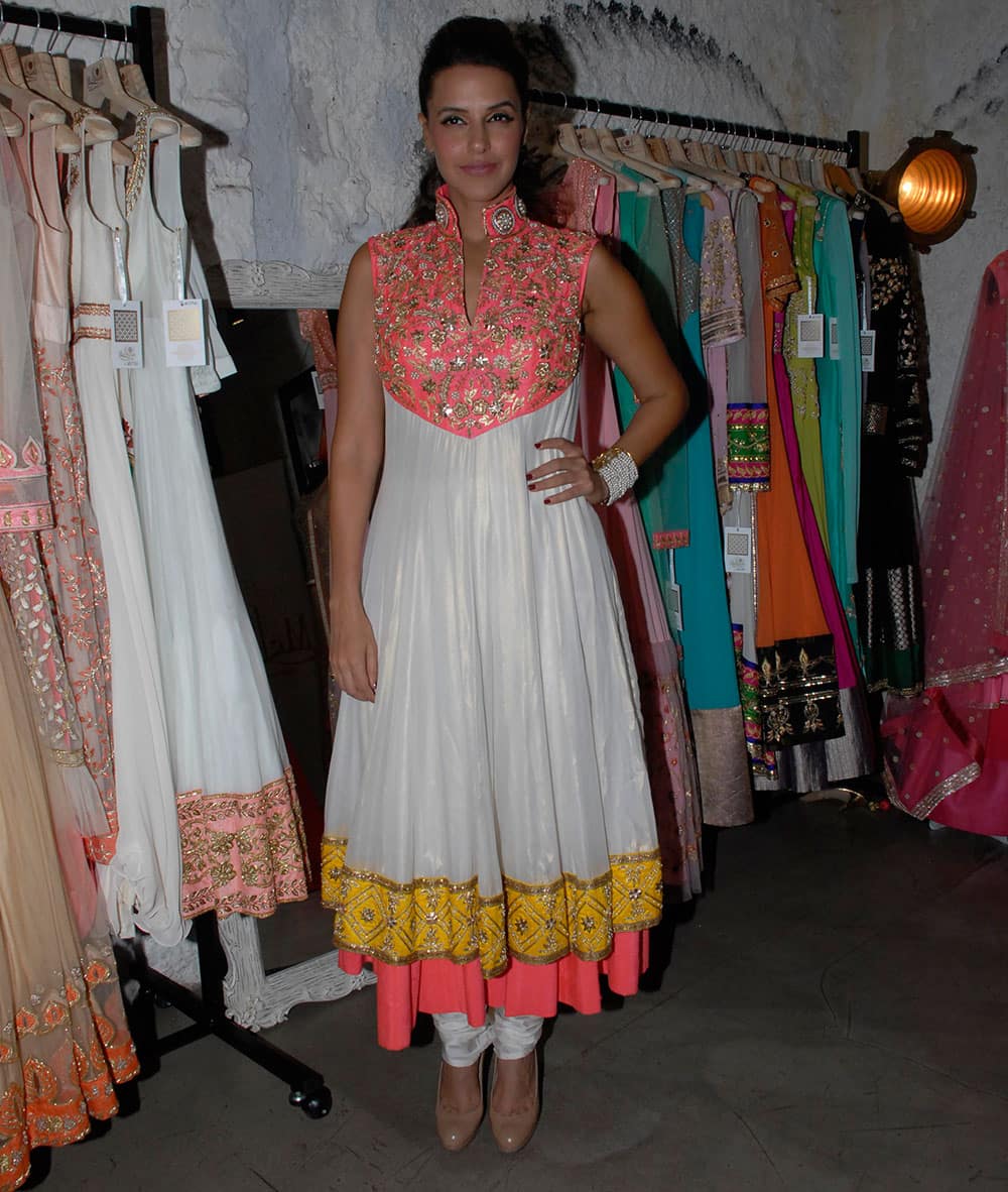 Neha Dhupia at the launch of The Wedding Souk Collection 2013 at Kala Ghoda in Mumbai. Pic Courtesy: DNA