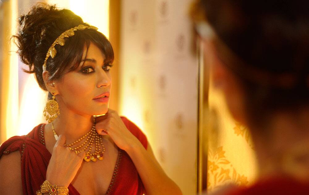 We caught actress CHITRANGADA SINGH in the make-up room as she readied herself to take the stage at India Bridal Fashion Week. Pic Courtesy: DNA