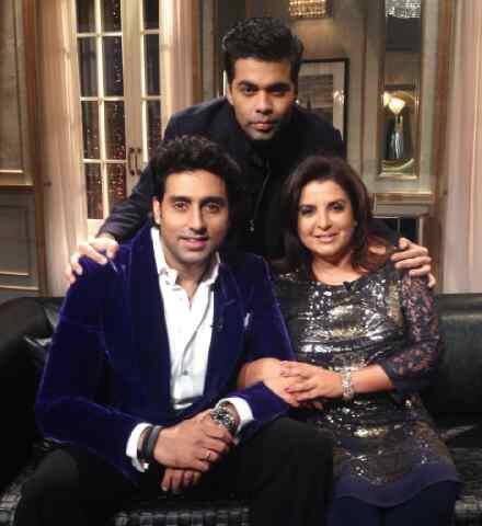 Karan Johar, Abhishek Bachchan and Farah Khan