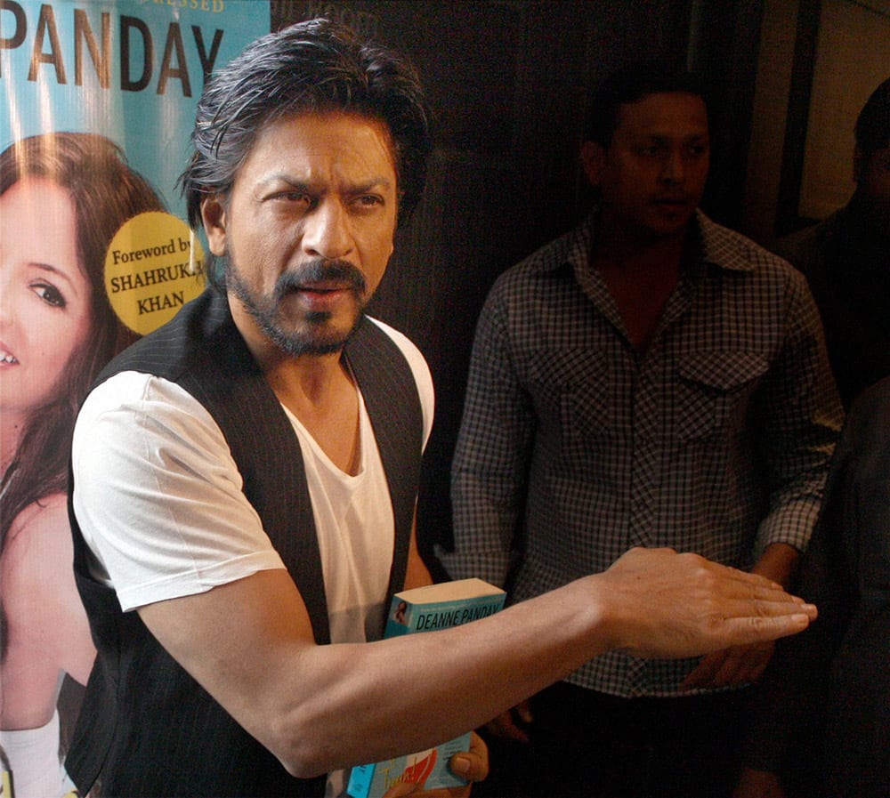 Bollywood actor Shahrukh Khan during a promotional event in Mumbai.