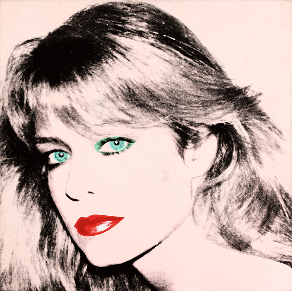 This photo released by courtesy of the Blanton Museum of Art shows Andy Warhol's painting of `Farrah Fawcett,` 1980. The painting was bequeathed by Fawcett to the University of Texas at Austin in 2010.