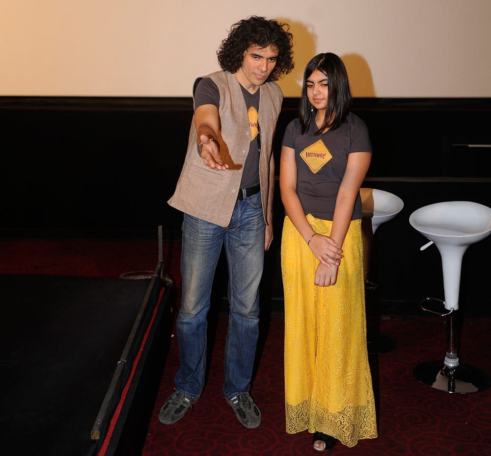 `Imtiaz Ali and Ida Ali` at the launch of first look of film Highway in Mumbai. Pic Courtesy: DNA