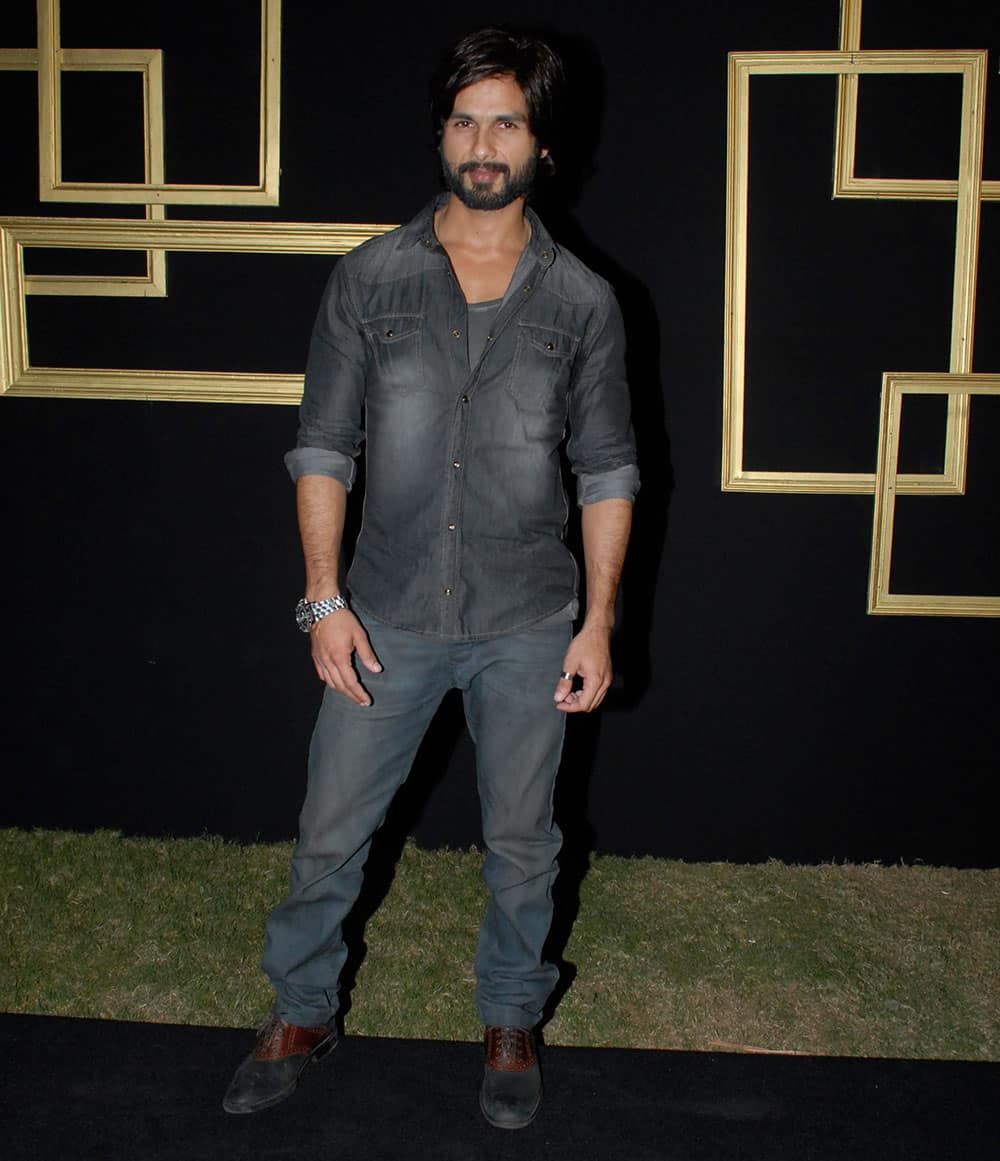 `STUBBLE STAYS: Shahid Kapoor` at the success party of Deepika Padukone in Mumbai. Pic Courtesy: DNA