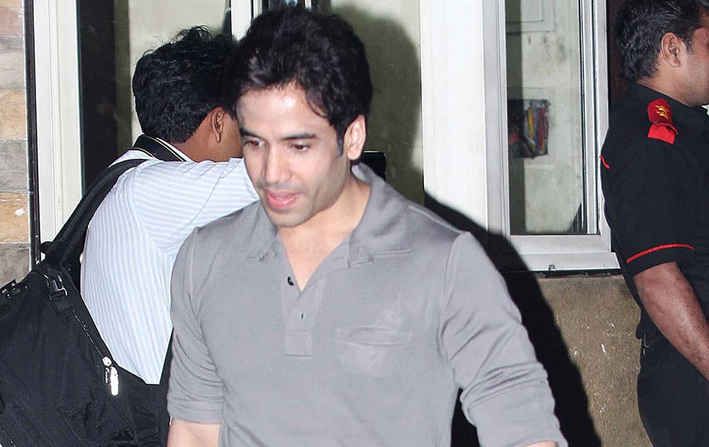 `SIBLING REVELRY: Tusshar Kapoor` at Alvira and Atul Agnihotri's grand bash at their residence in Bandra. Pic Courtesy: DNA