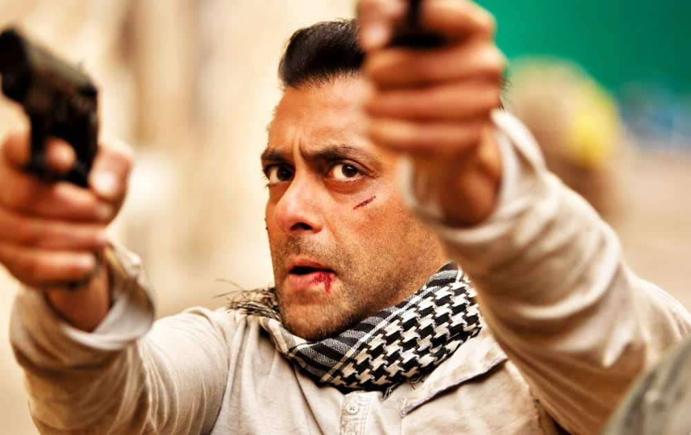 Salman Khan in action filled still from 'Ek Tha Tiger'