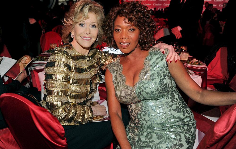 Jane Fonda, left, and Alfre Woodard attend the Palm Springs International Film Festival Awards Gala at the Palm Springs Convention Center.