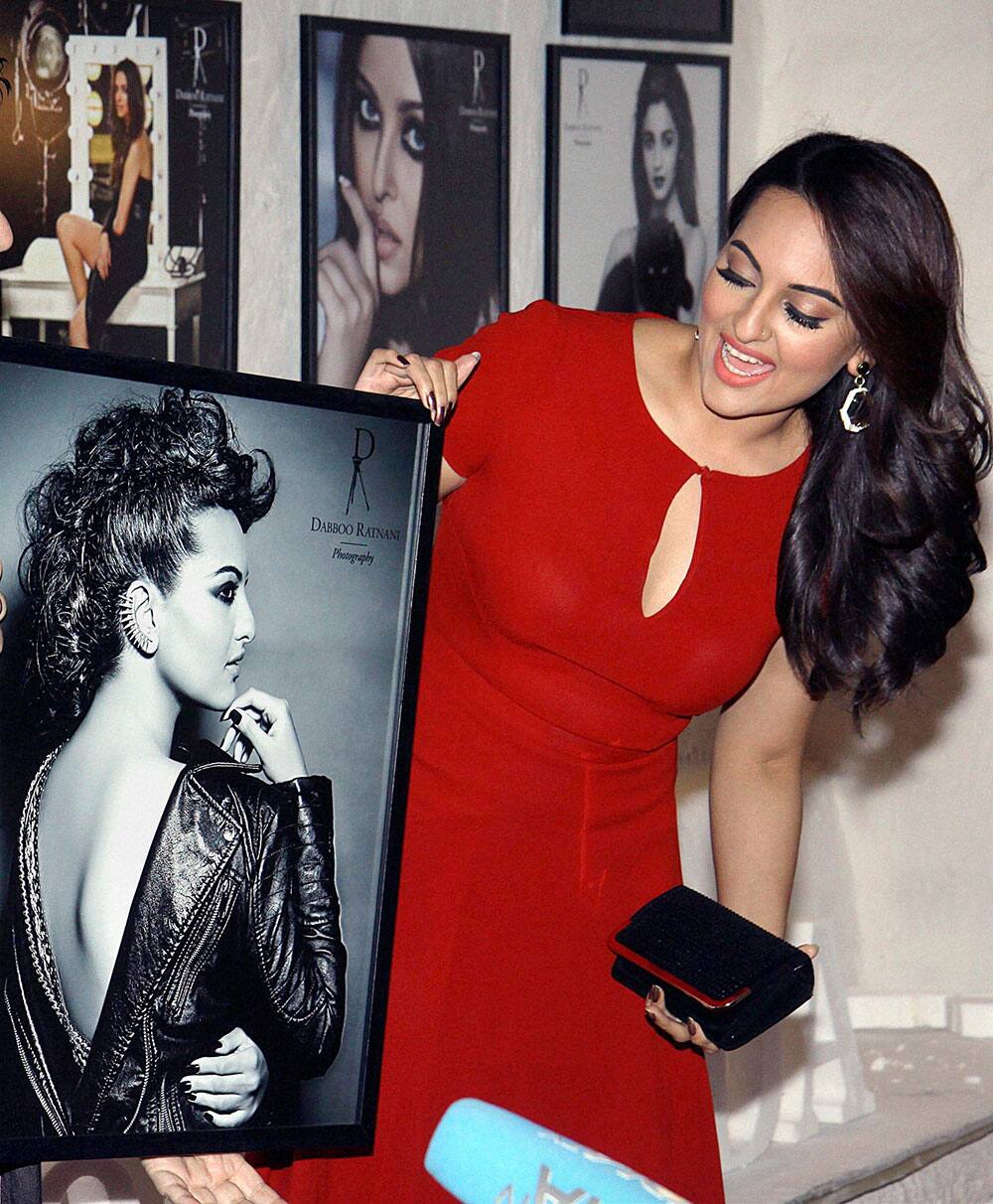 Bollywood actress Sonakshi Sinha at the launch of photographer Dabboo Ratnani's annual Bollywood calendar in Mumbai.