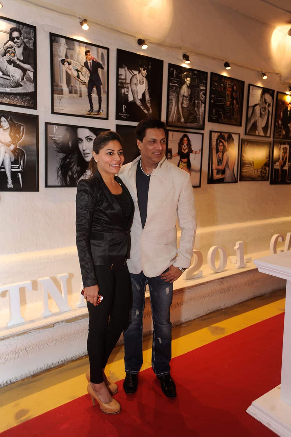 Renu Bhandarkar (L) and Madhur Bhandarkar (R) during the launch of Dabboo Ratnani's calendar 2014 at Olive, Bandra in Mumbai. Pic Courtesy: DNA