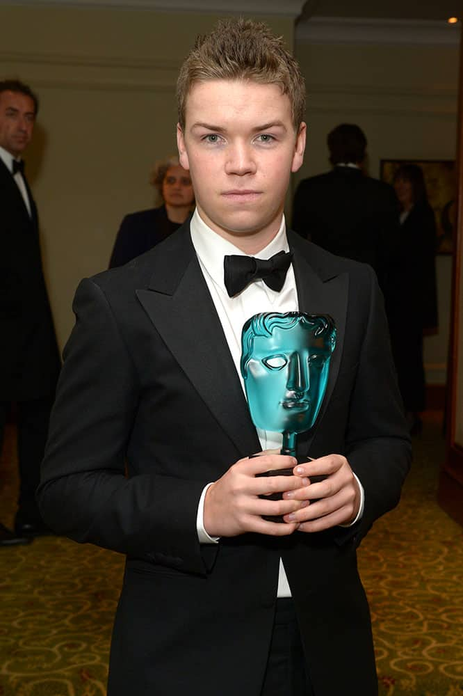 British actor Will Poulter poses with his EE Rising Star Award as he attends the EE British Academy Film Awards Official After Party at the Grosvenor House Hotel.