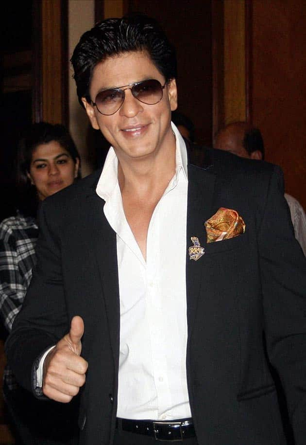 Bollywood actor Shahrukh Khan during the launch of a TV show in Mumbai.