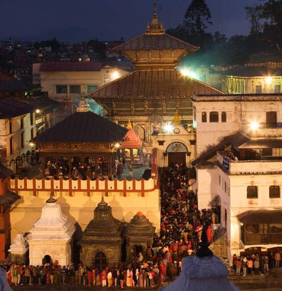 Another version of the legend says that Parvati performed prayers on the auspicious moonless night of Shivaratri to ward off any evil that may befall her husband. Since then, women began the custom of praying for the well being of their husbands and sons on Shivaratri. (Pic: Pashupatinath Temple)