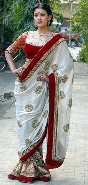 Actress Barkha Bisht showcasing a bridal collections in Kolkata.