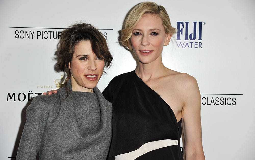 Cate Blanchett and Sally Hawkins arrive at SPC Private Dinner to Honor Oscar Nominees, in West Hollywood, Calif.