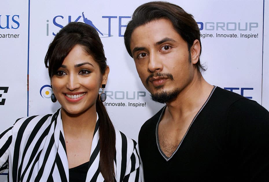 Bollywood actors Ali Zafar & Yami Gautam during the promotional event for their upcoming film.