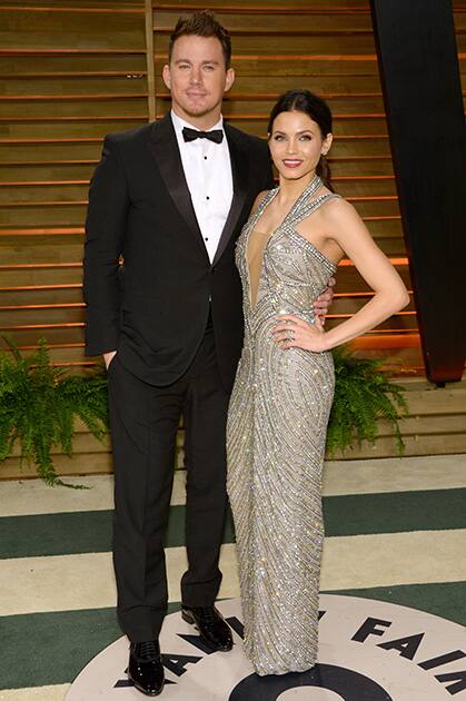 Channing Tatum and Jenna Dewan-Tatum attend the 2014 Vanity Fair Oscar Party, in West Hollywood, Calif. 