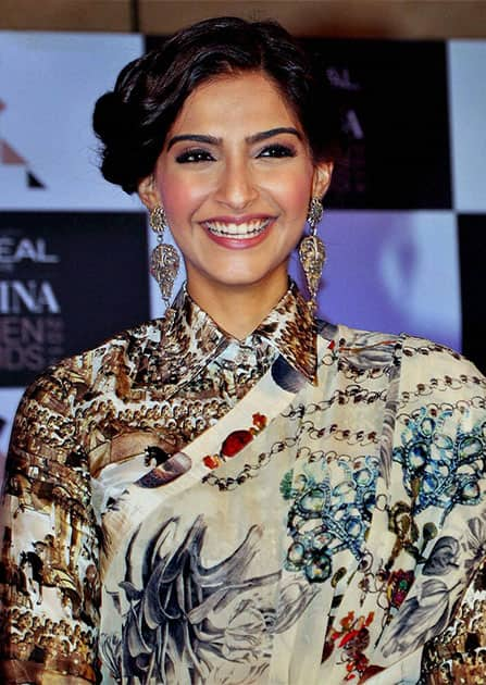 Bollywood Actress Sonam Kapoor at a press conference to announce third edition of L'Oreal Paris Femina Women Awards 2014 in Mumbai.