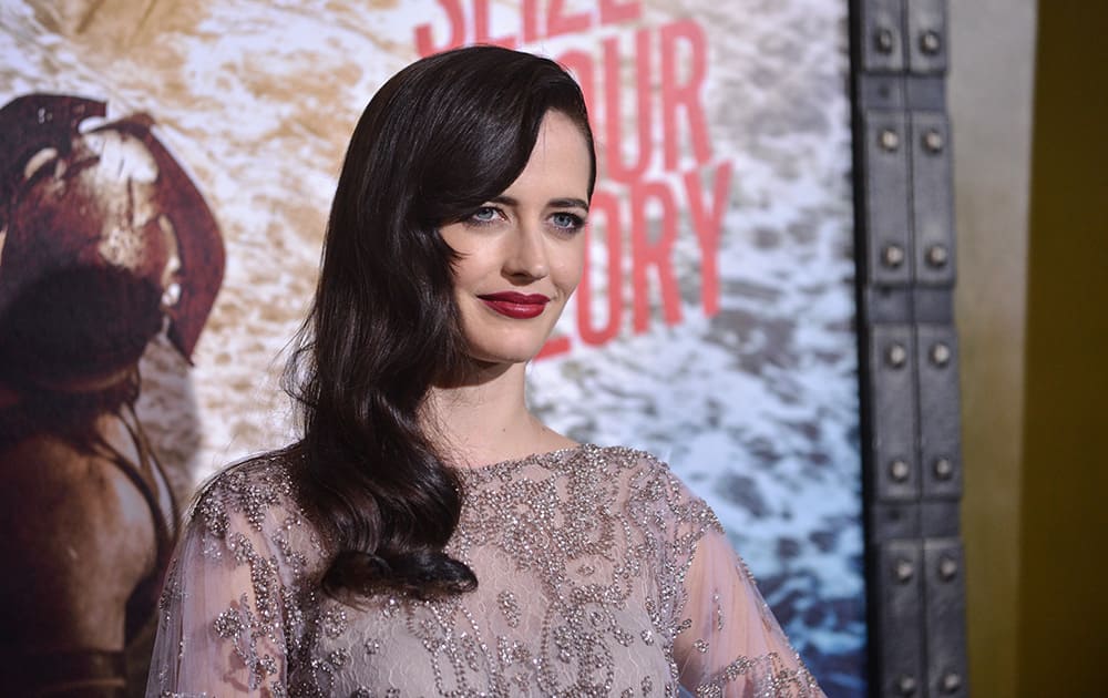 Eva Green arrives at the LA Premiere of '300: Rise of an Empire' - Arrivals in Los Angeles.