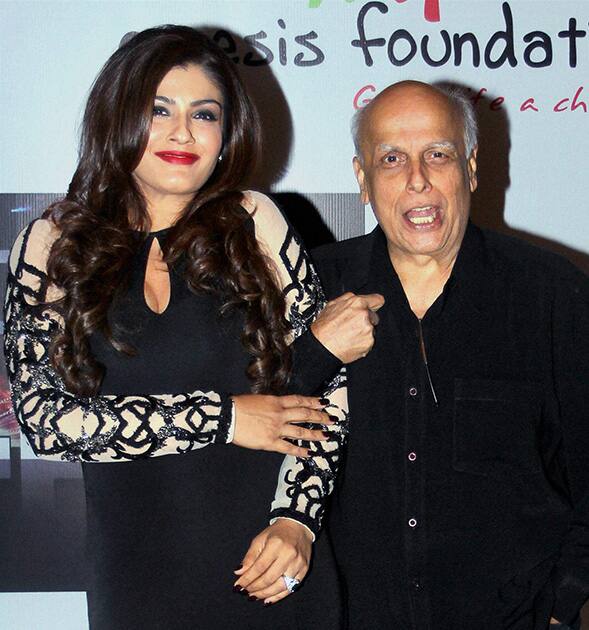 Raveena Tandon and filmmaker Mahesh Bhatt at an event in Mumbai.