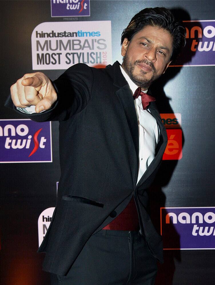 Bollywood actor Shahrukh Khan poses during an Awards function in Mumbai.