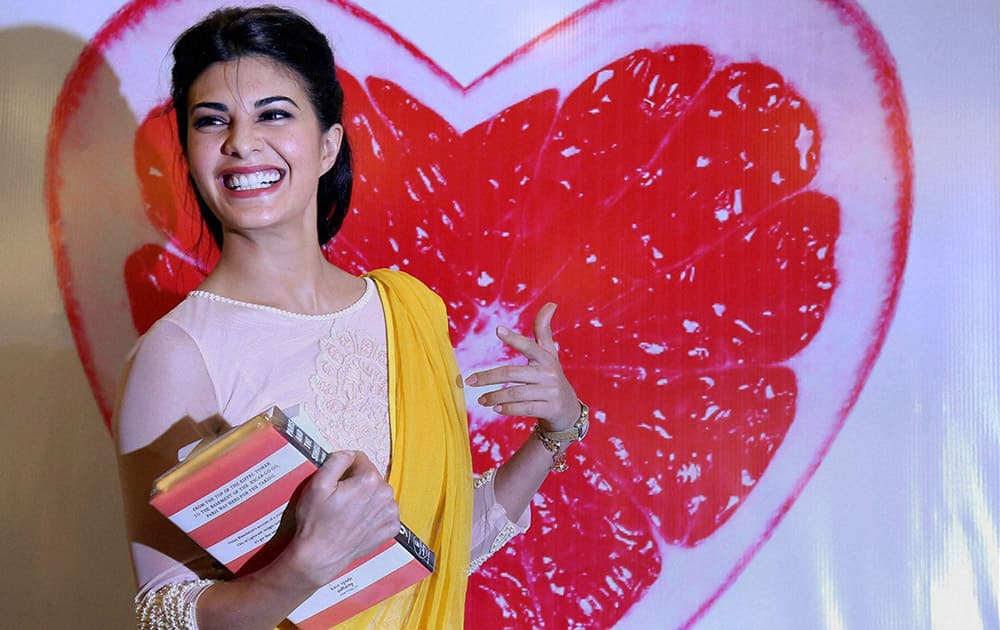 Bollywood actress Jacqueline Fernandez during a book launch in Mumbai.