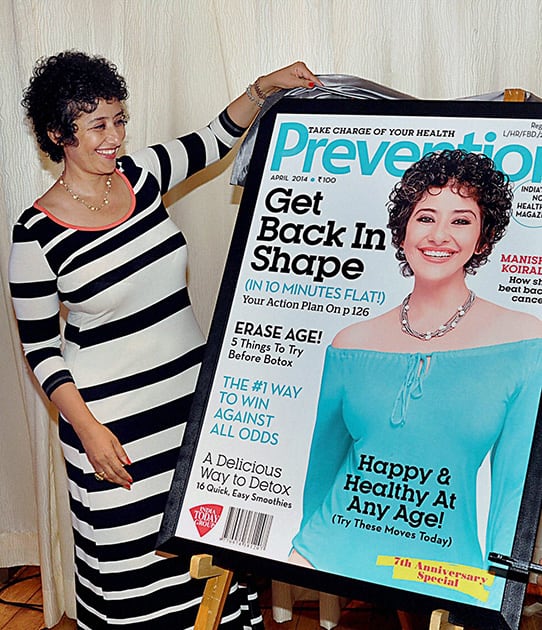 Manisha Koirala during the launch of 7th anniversary cover of health magazine Prevention.