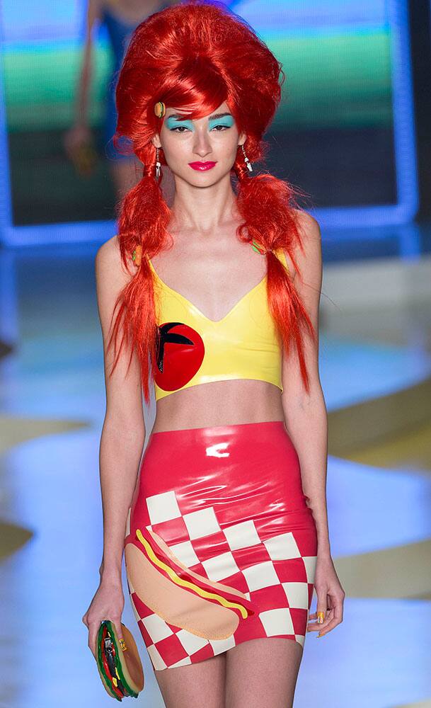 A model wears a creation from the Melissa Summer collection during Sao Paulo Fashion Week in Sao Paulo, Brazil.