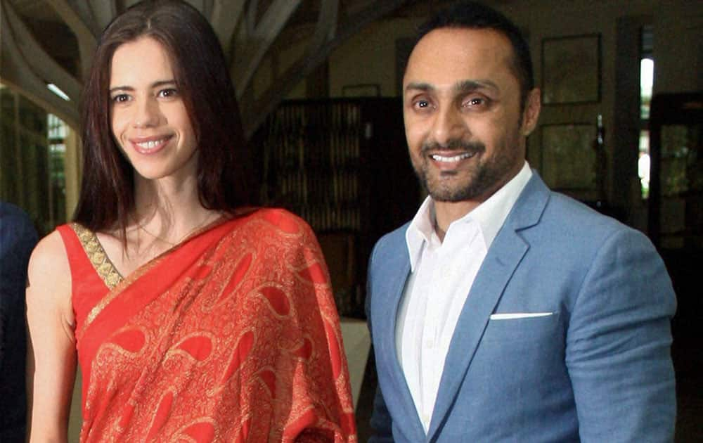 Bollywood actors Kalki Koechlin and Rahul Bose during a press conference to announce the 1st Annual Stakeholder's Conference on Child Sexual Abuse (ASCCSA) in Mumbai.