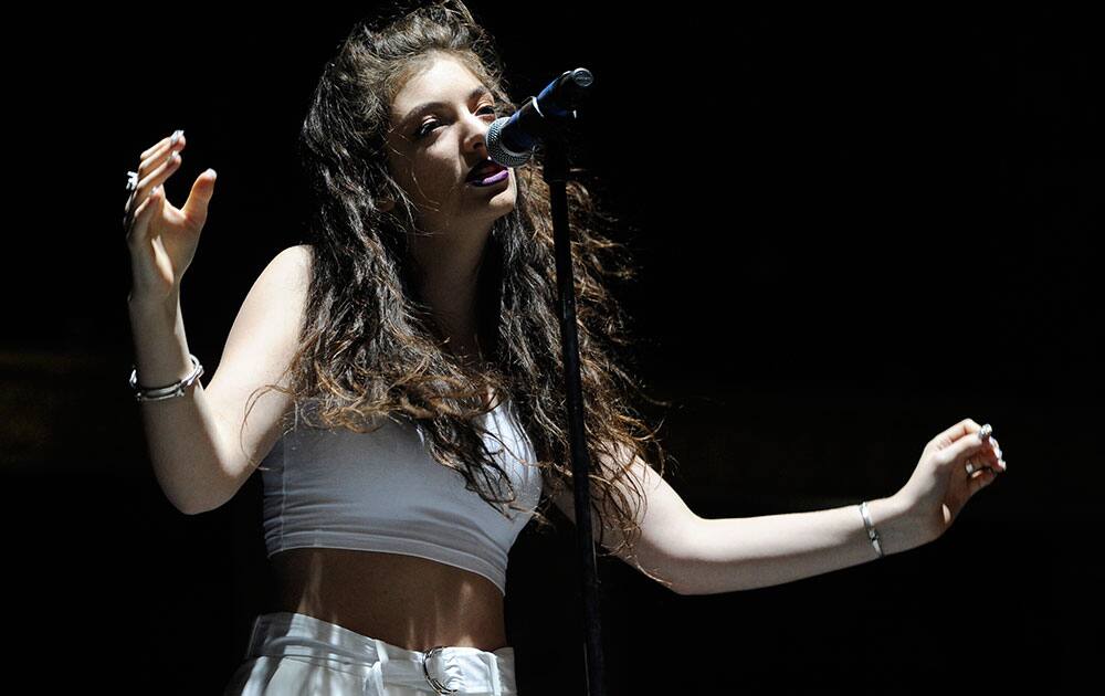 Lorde performs at the 2014 Coachella Music and Arts Festival in Indio, Calif. 